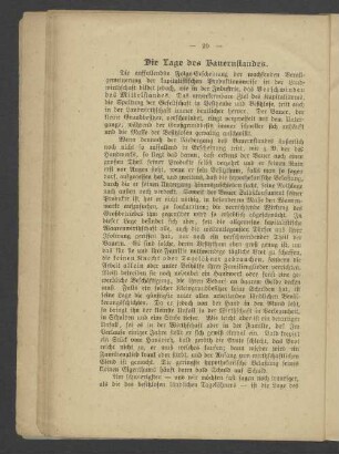 Die Lage des Bauernstandes