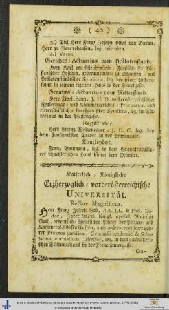 Kaiserlich-Königliche Erzherzoglich-vorderösterreichische Universität.