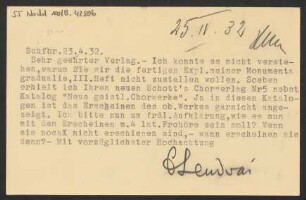 Brief an B. Schott's Söhne : 23.04.1932