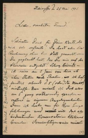 Brief an Ferruccio Busoni : 26.05.1901