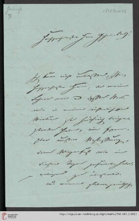Briefe von August Habicht an Carl Joseph Anton Mittermaier: Brief von August Habicht an Carl Joseph Anton Mittermaier