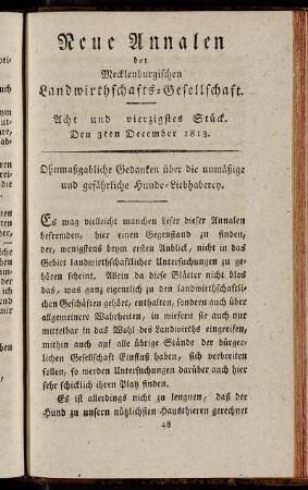 Acht und vierzigstes Stück. Den 3ten December 1813.