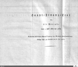 Haupt-Finanz-Etat 1833-1836