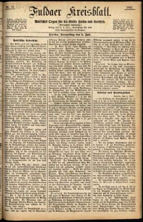 Ausgabe vom Donnerstag, den 06. Juli 1882.