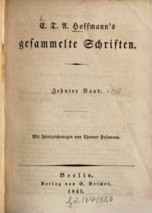 E. T. A. Hoffmann's gesammelte Schriften, 10