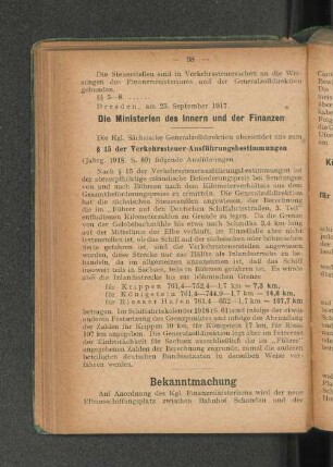 Die Ministerien des Innern und der Finanzen