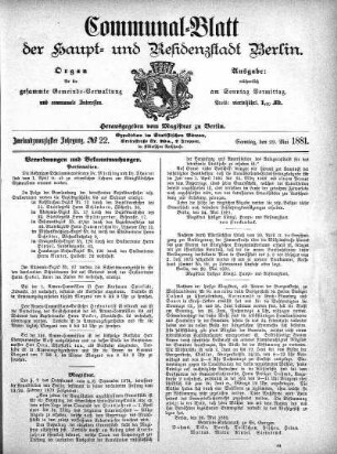 1881,22: No. 22, 29. Mai 1881