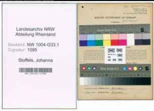 Entnazifizierung Johanna Stoffels , geb. 13.08.1899 (Lehrerin)