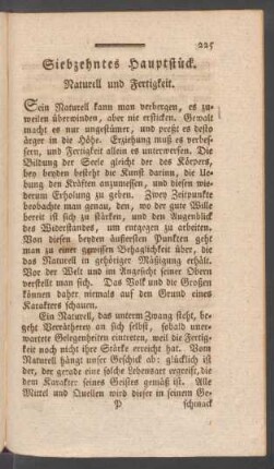 Siebzehntes Hauptstück. Naturell und Fertigkeit