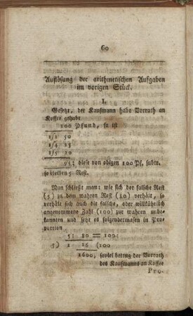 Auflösung der arithmetischen Aufgaben im vorigen Stück. - Charaden.