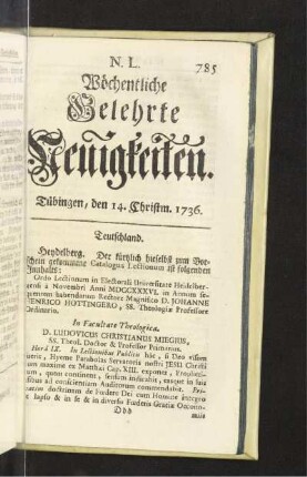 N. L. Tübingen, den 14. Christm. 1736
