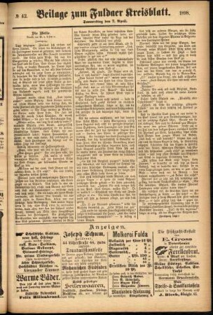 Zweite Ausgabe vom Donnerstag, den 07. April 1898.