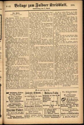 Zweite Ausgabe vom Donnerstag, den 07. April 1898.
