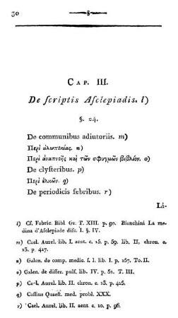 Cap. III. De scriptis Asclepiadis