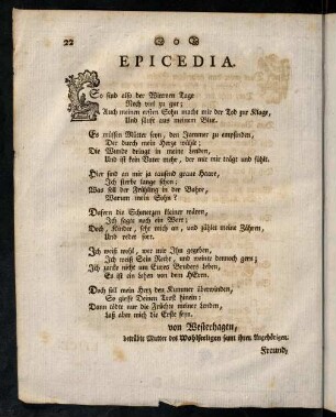 22-30, Epicedia.