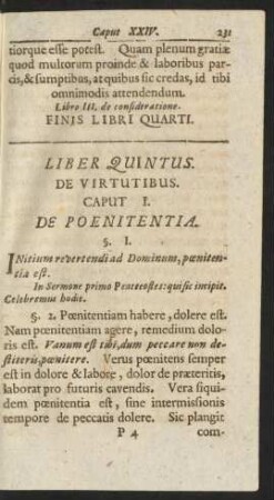 Liber Quintus. De Virtutibus.