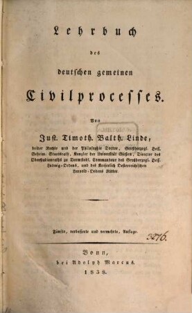 Lehrbuch des deutschen gemeinen Civilprocesses
