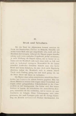 III. Brust und Schultern.