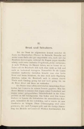 III. Brust und Schultern.
