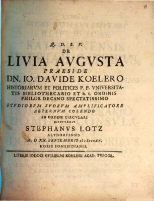 De Livia Avgvsta