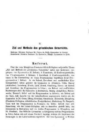 Ziel und Methode des griechischen Unterrichts : [Referat]