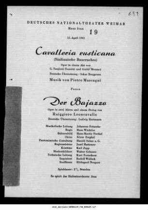 Cavalleria rusticana (Sizilianische Bauernlehre)