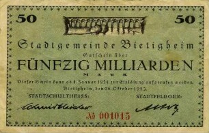 Gutschein - 50 Milliarden Mark