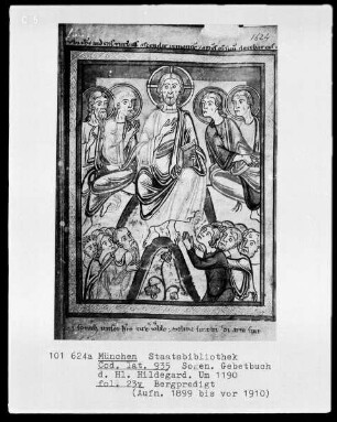 Sogenanntes Gebetbuch der heiligen Hildegard — Die Bergpredigt, Folio 23verso