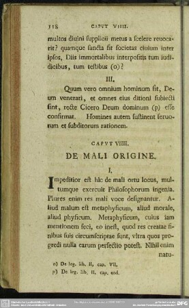 Caput VIIII. De Mali Origine
