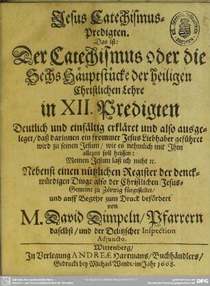 Jesus Catechismus-Predigten