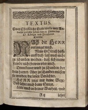 Textus; Aufzlegung; Vom ersten Stück; DAs ander Stück; Das dritte Stück; Das vierdte Stück.
