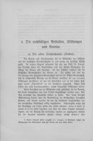 4. Die wohltätigen Anstalten, Stiftungen und Vereine.