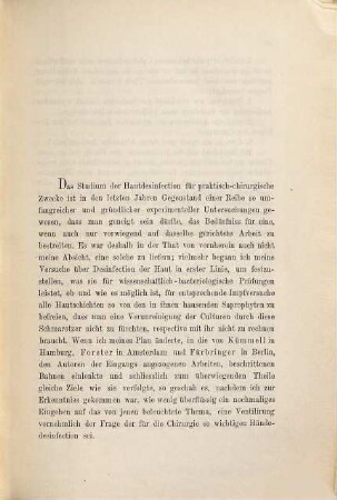 Zur Desinfection [Desinfektion] der menschlichen Haut mit besonderer Berücksichtigung der Hände