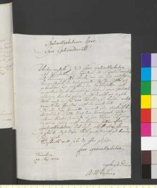 Brief von Küffner, Abraham Wolfgang an Goethe, Johann Wolfgang von