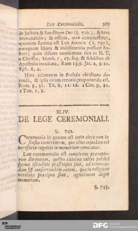 XLIV. De Lege Ceremoniali.
