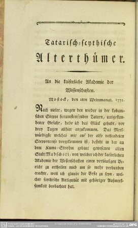 Tatarisch-scythische Alterthümer