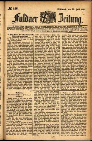 Ausgabe vom Mittwoch, den 29. Juni 1881.