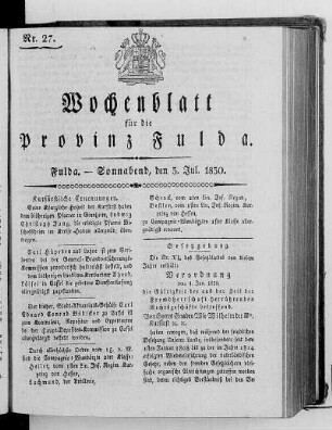 Nr. 27, Ausgabe vom 3. Juli 1830
