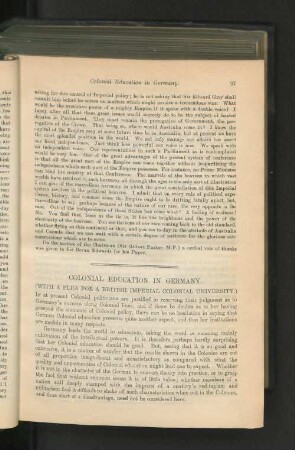 Colonial Education In Germany.
