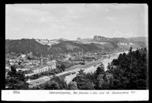 Blick auf Bad Schandau und die Schrammsteine