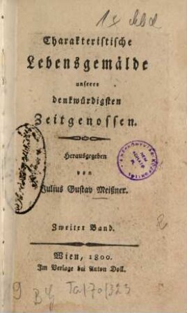 Charakteristische Lebensgemälde unserer denkwürdigsten und berüchtigtesten Zeitgenossen, 2