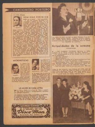 Cancionero porteño - Uno por semana: Domingo Federico - Micronotas