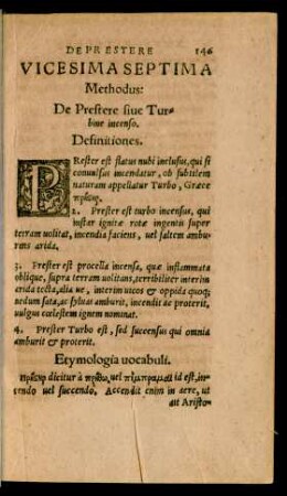 Vicesima Septima Methodus: De Prestere sive Turbine incenso.