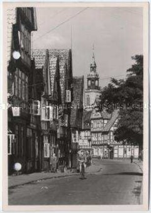 Celle, Bergstraße und Stadtkirche St. Marien