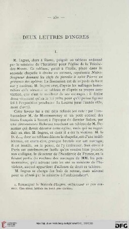 1918/19: Deux lettres d'Ingres