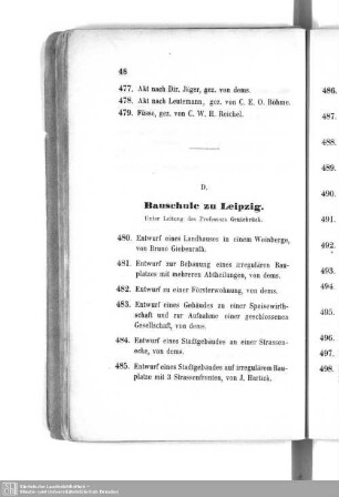 D. Bauschule zu Leipzig