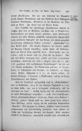Das Orchester, der Chor, das Ballet. Neue Opern.