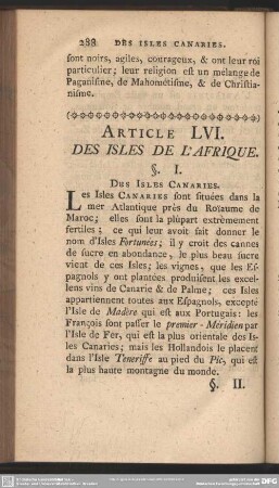 Article LVI. Des Isles De L'Afrique
