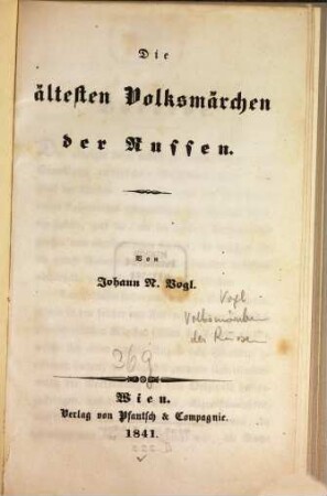 Die ältesten Volksmärchen der Russen