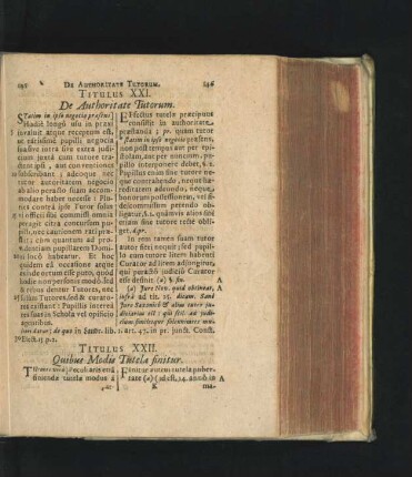 Titulus XXI. De Authoritate Tutorum.